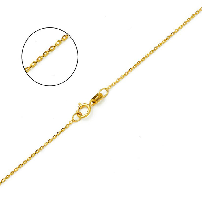 14K YELLOW GOLD DC ROLO  023 GAUGE 22" CHAIN NECKLACE (AVAILABLE IN LENGTHS 7" - 30")