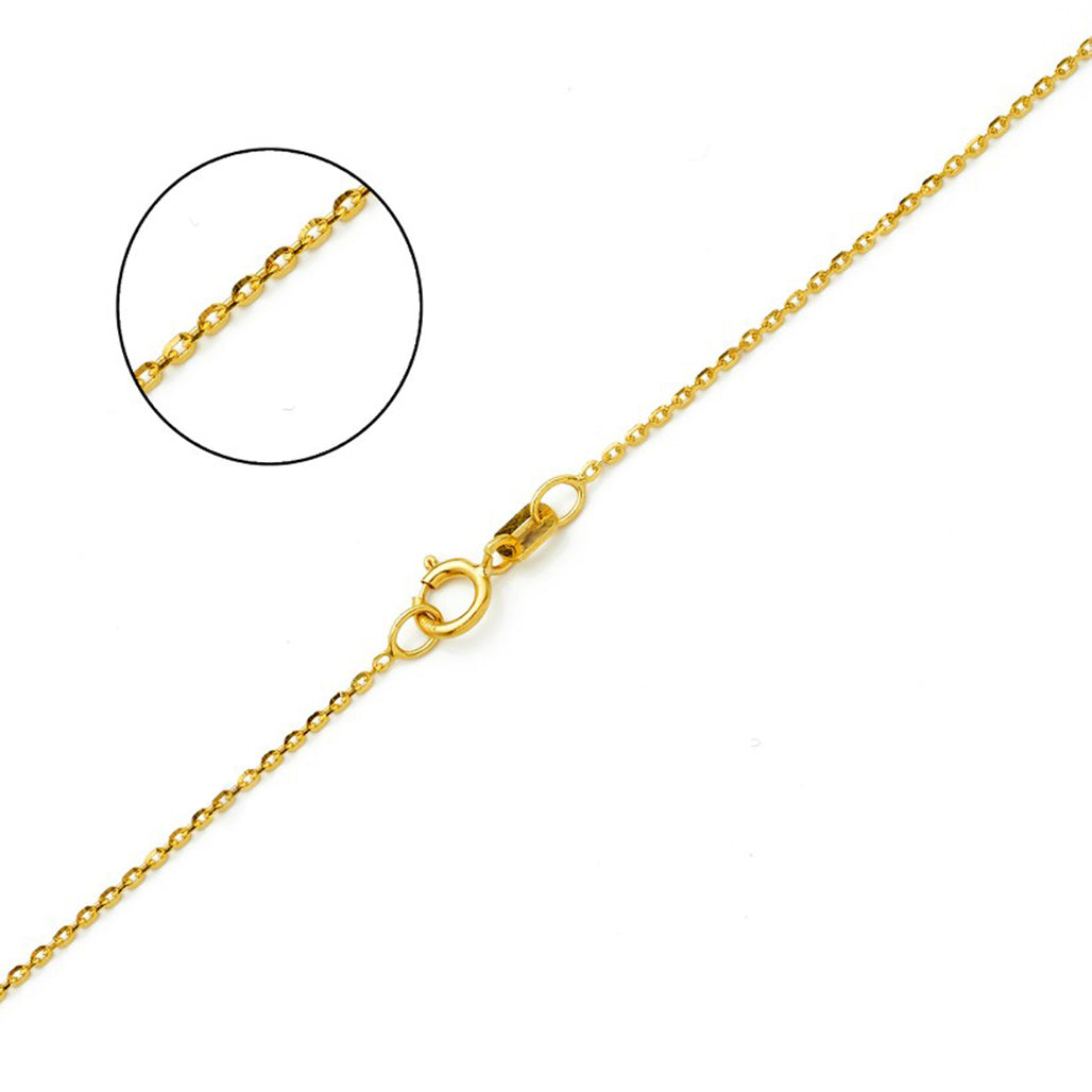 10K YELLOW GOLD DC ROLO  043 GAUGE 18" CHAIN NECKLACE (AVAILABLE IN LENGTHS 7" - 30")