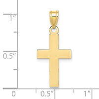 10K Polished Cross Charm-10C3601