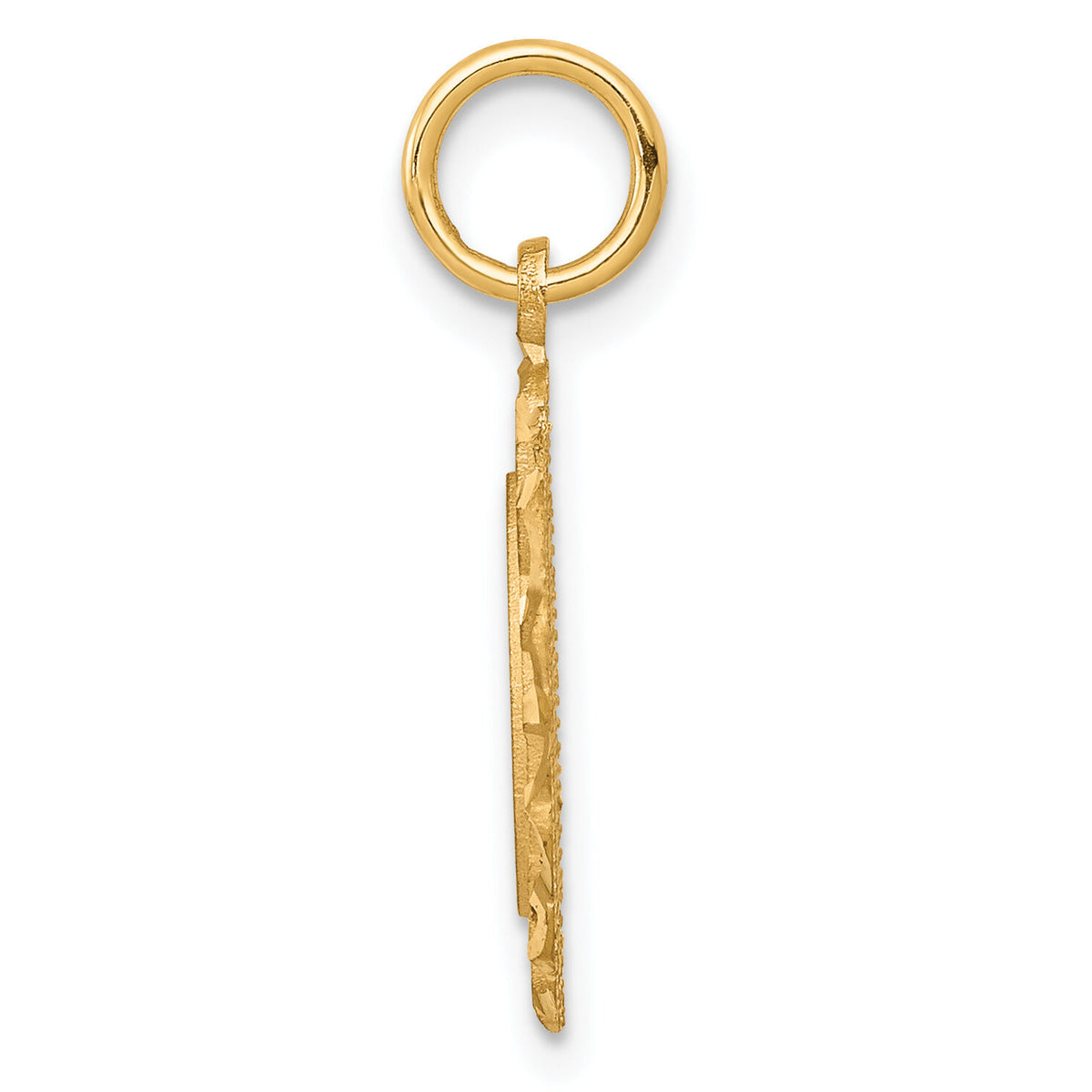 10k Circle with Filigree Edges Charm-10C363