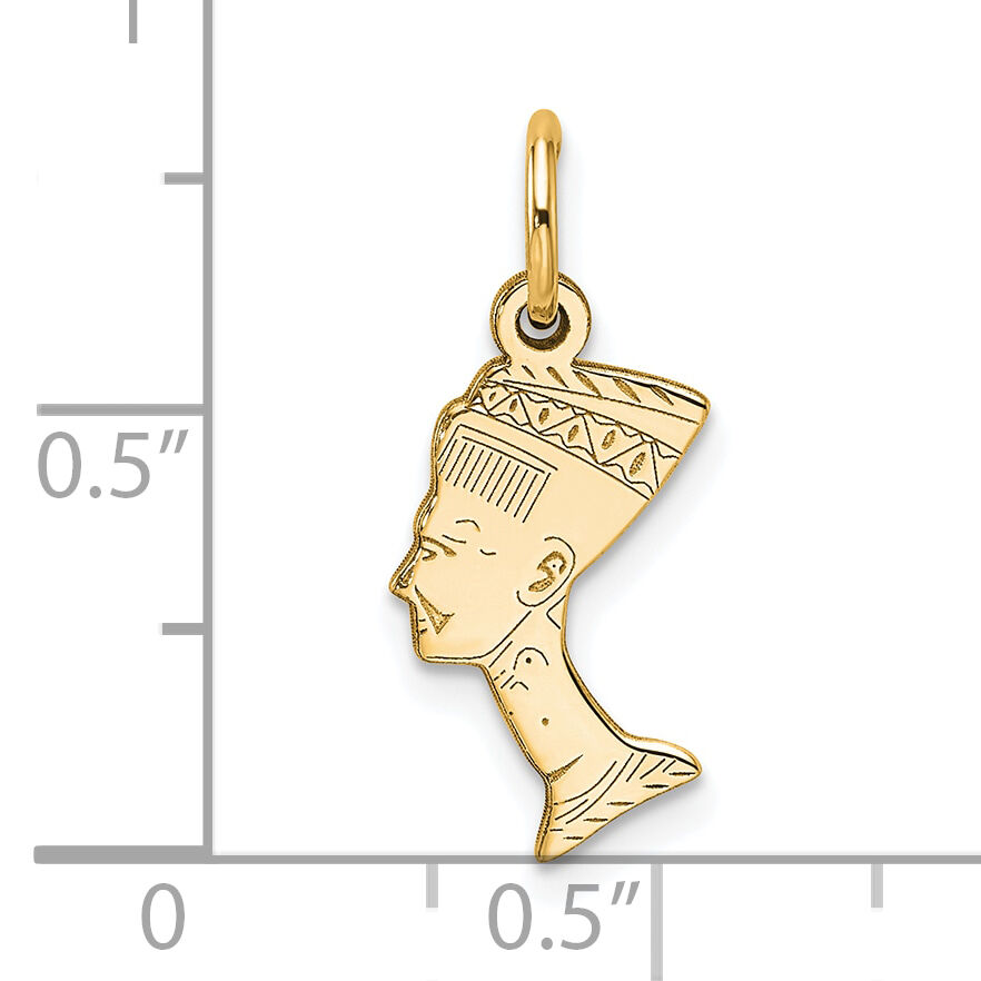 10k Solid Bust of Nefertiti Charm-10C369