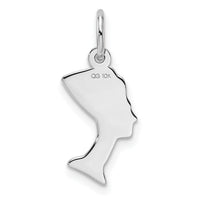 10k White Gold Solid Bust of Nefertiti Charm-10C369W