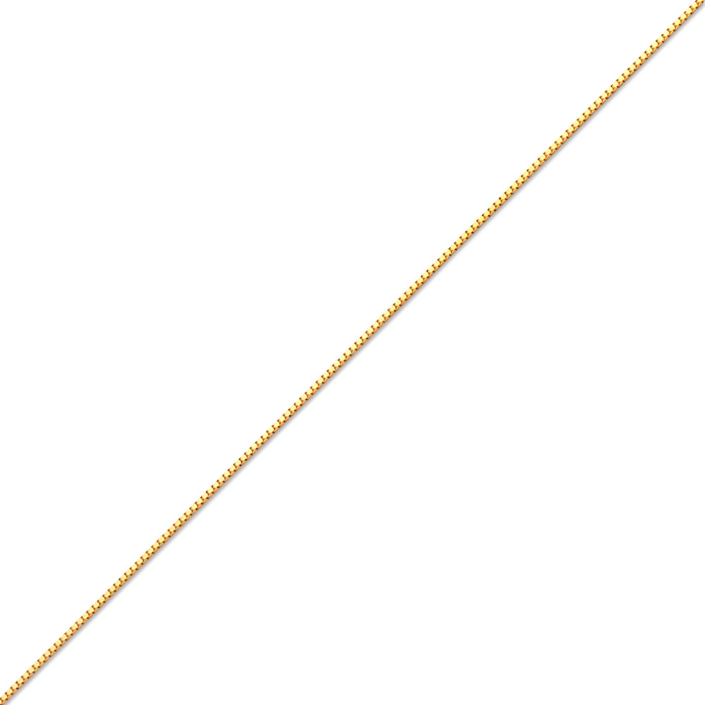 14K YELLOW GOLD BOX 058 GAUGE 18" CHAIN NECKLACE (AVAILABLE IN LENGTHS 7" - 30")