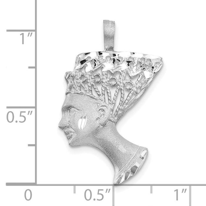 10k White Gold Nefertiti Pendant-10C371W