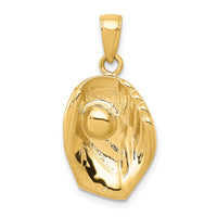 10K Baseball Glove And Ball Pendant-10C3766