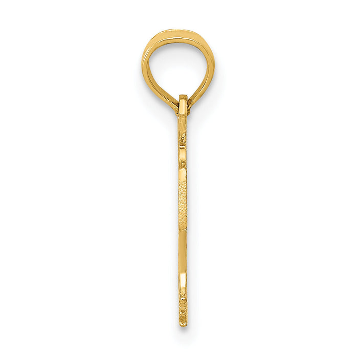 10K Basketball in Net Pendant-10C3776