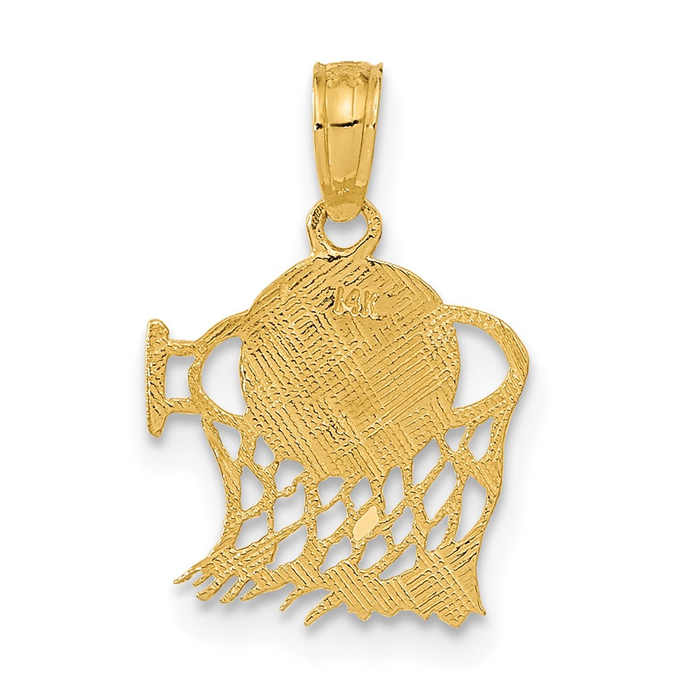 10K Basketball in Net Pendant-10C3776