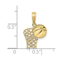 10K Basketball Hoop And Ball Pendant-10C3777