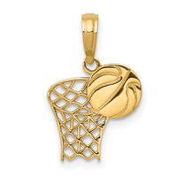 10K Basketball Hoop And Ball Pendant-10C3777