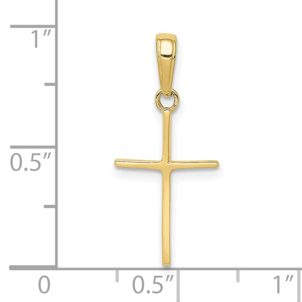 10K Polished Cross Pendant-10C3782