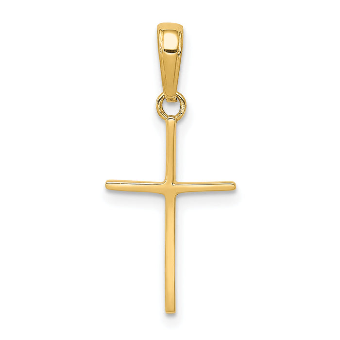 10K Polished Cross Pendant-10C3782