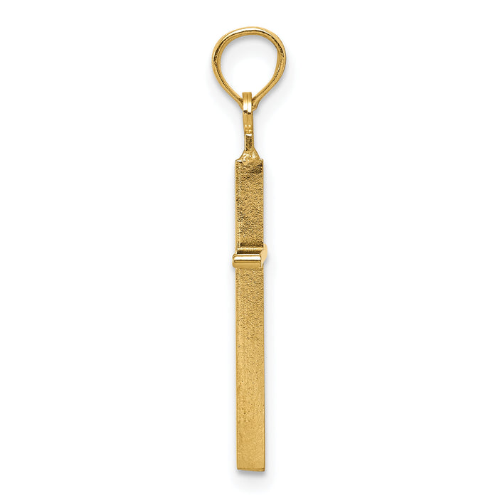 10K Polished Cross Pendant-10C3783