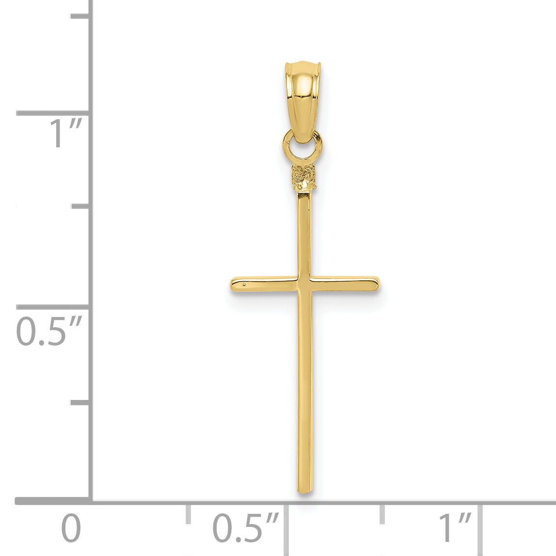 10K Polished Cross Pendant-10C3783