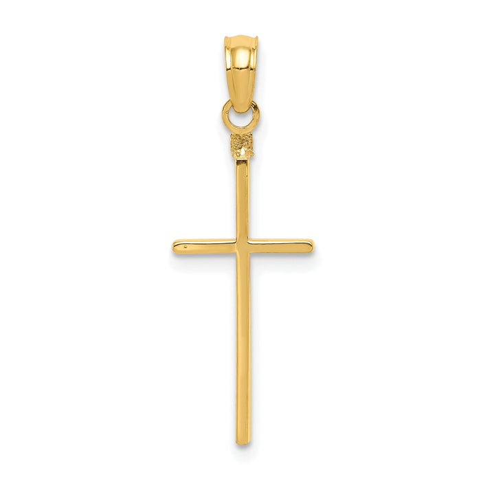 10K Polished Cross Pendant-10C3783