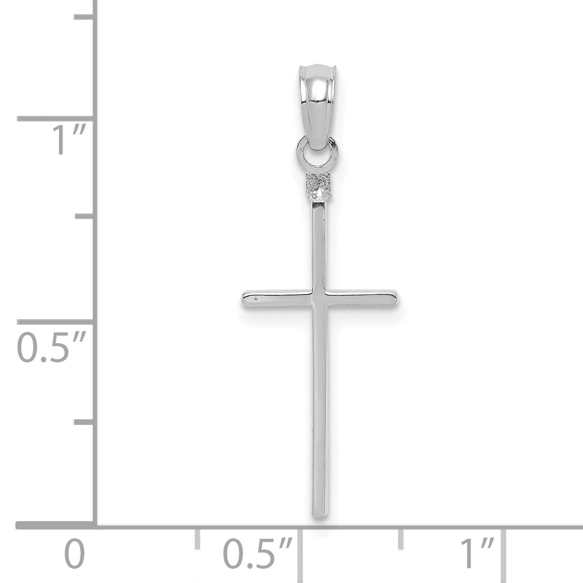 10K White Gold Polished Cross Pendant-10C3783W
