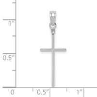 10K White Gold Polished Cross Pendant-10C3783W