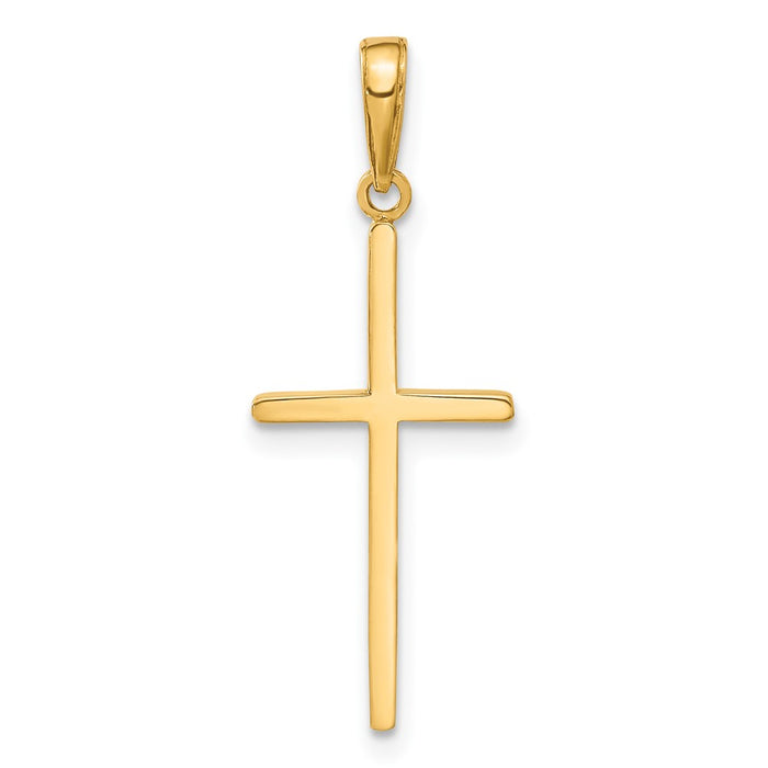 10K Polished Cross Pendant-10C3784