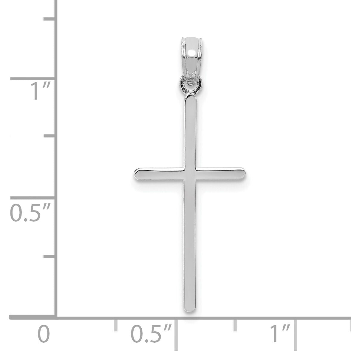 10K White Gold Polished Cross Pendant-10C3784W
