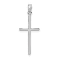 10K White Gold Polished Cross Pendant-10C3784W