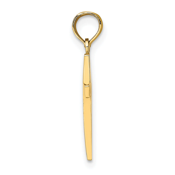 10k Polished Cross Pendant-10C3785