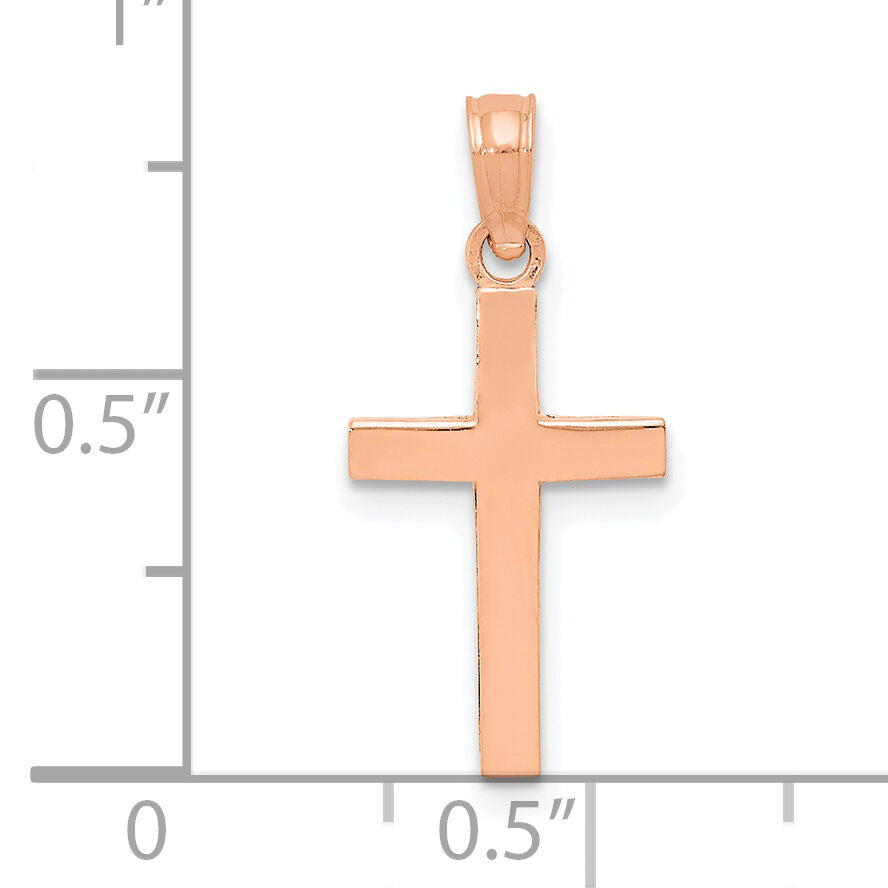 10k Rose Gold Polished Cross Pendant-10C3785R