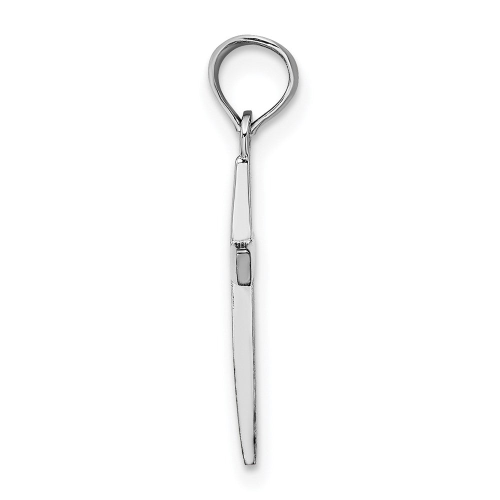 10k White Gold Polished Cross Pendant-10C3785W