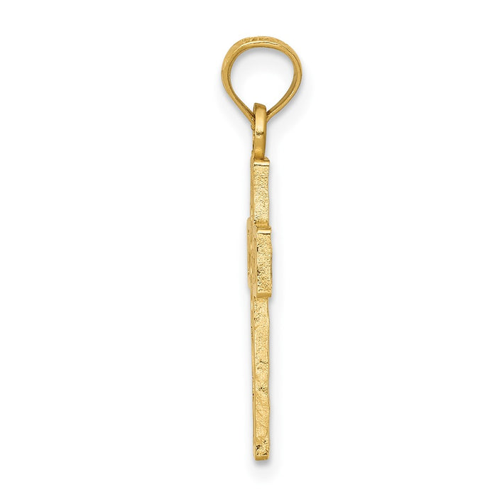 10k Diamond-cut Filigree Cross Pendant-10C3791