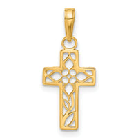 10k Diamond-cut Filigree Cross Pendant-10C3791