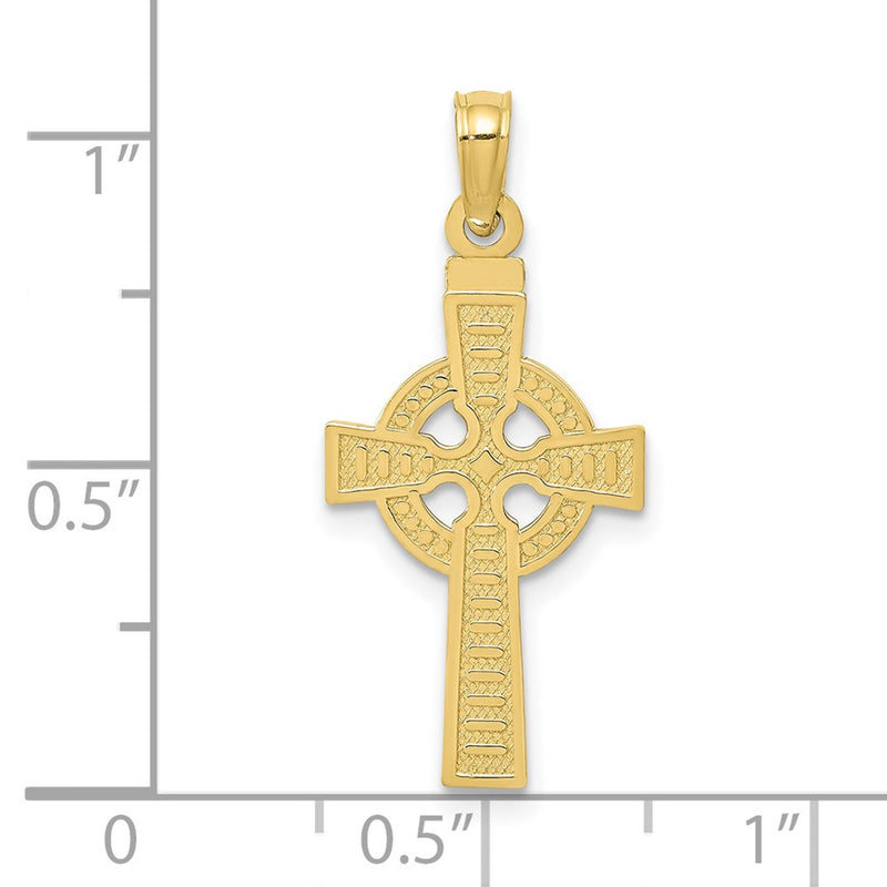 10k Reversible GOD IS LOVE Celtic Cross Pendant-10C3802