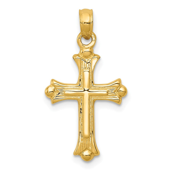 10k Budded Cross Charm-10C3827