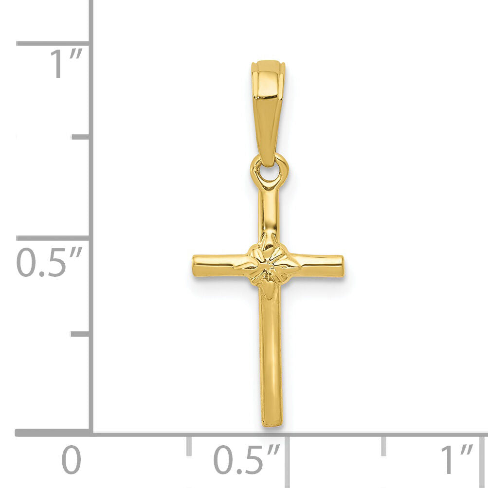 10k Polished Cross Charm-10C3882