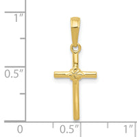 10k Polished Cross Charm-10C3882