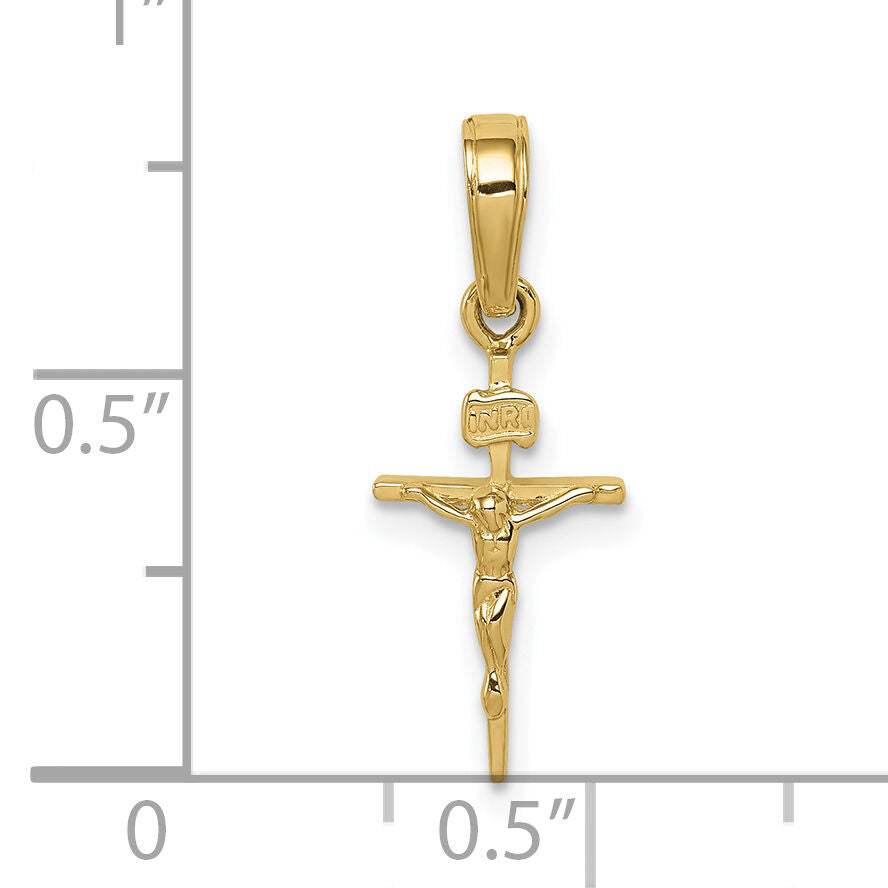 10K Small INRI Crucifix Pendant-10C3894