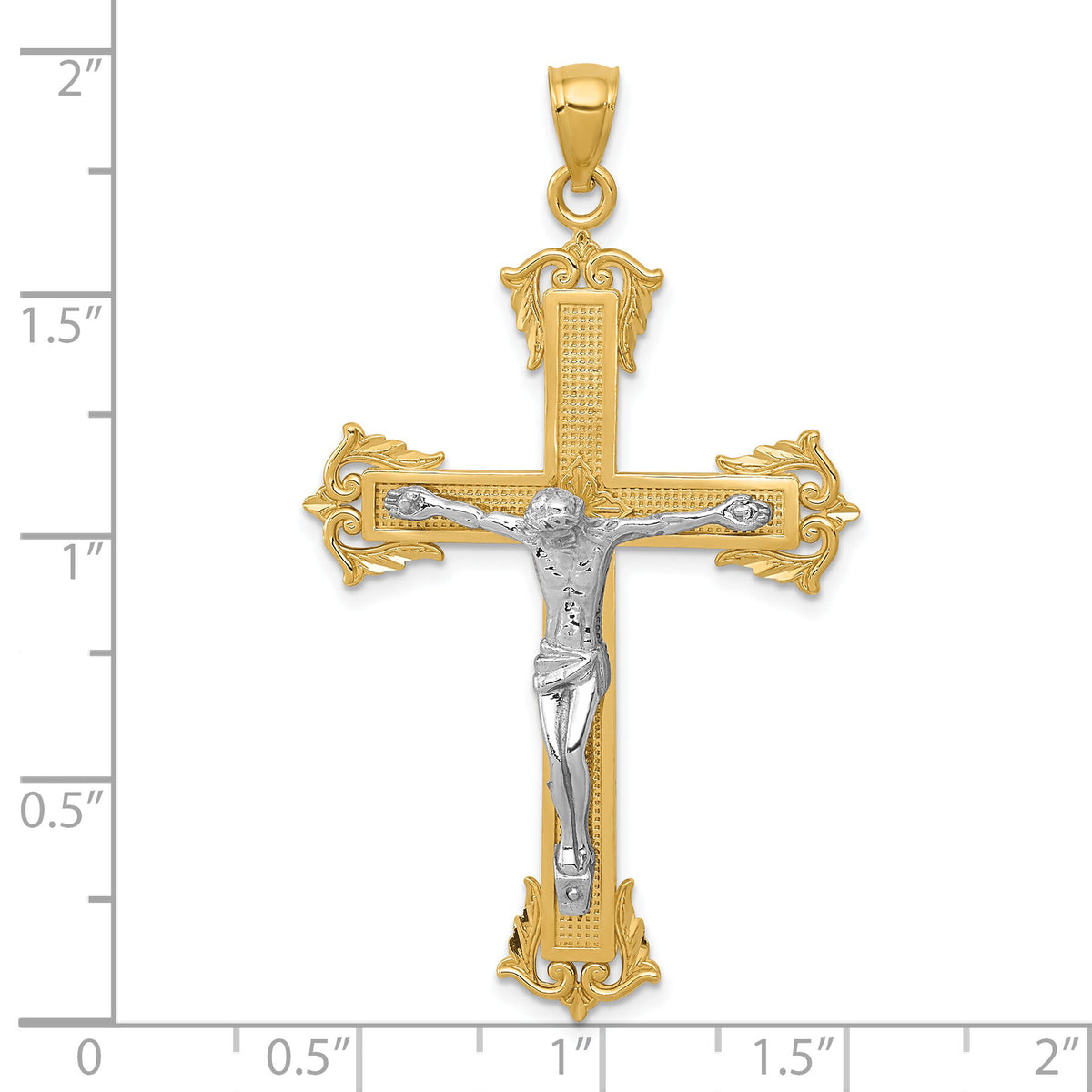 10k Two-tone Crucifix Pendant-10C3922