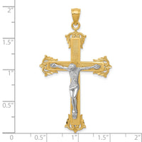 10k Two-tone Crucifix Pendant-10C3922