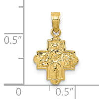10k Miniature Four Way Medal Pendant-10C3963