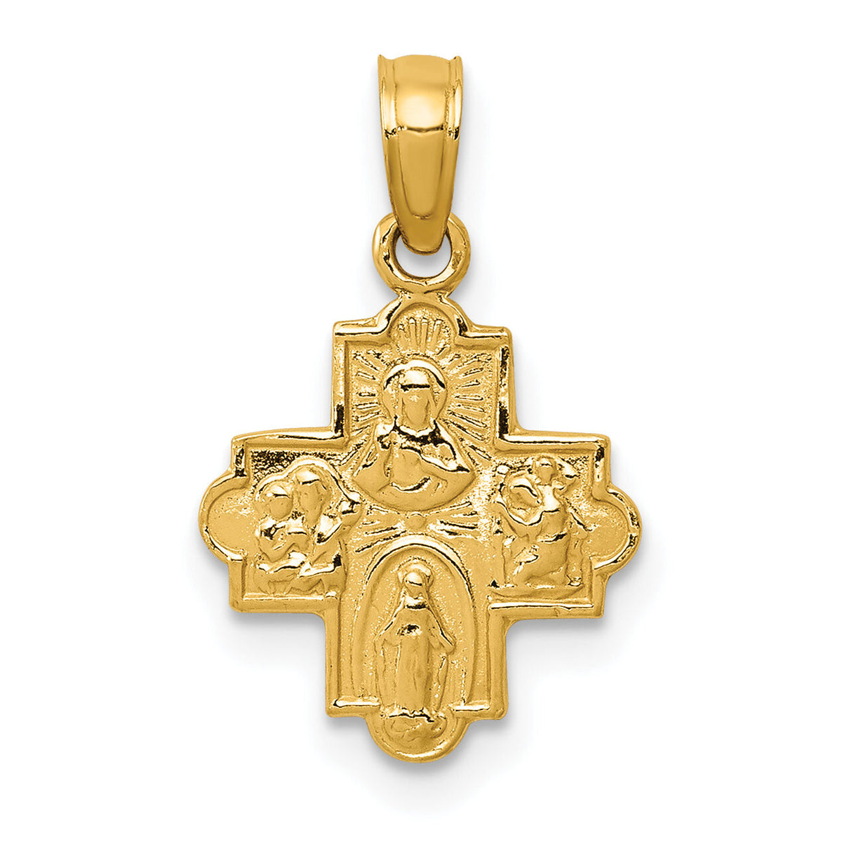 10k Miniature Four Way Medal Pendant-10C3963
