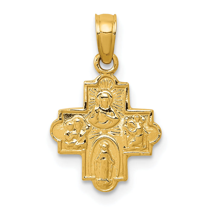 10k Miniature Four Way Medal Pendant-10C3963