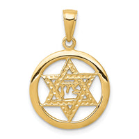 10k Jewish Chi in Star of David Pendant-10C3986