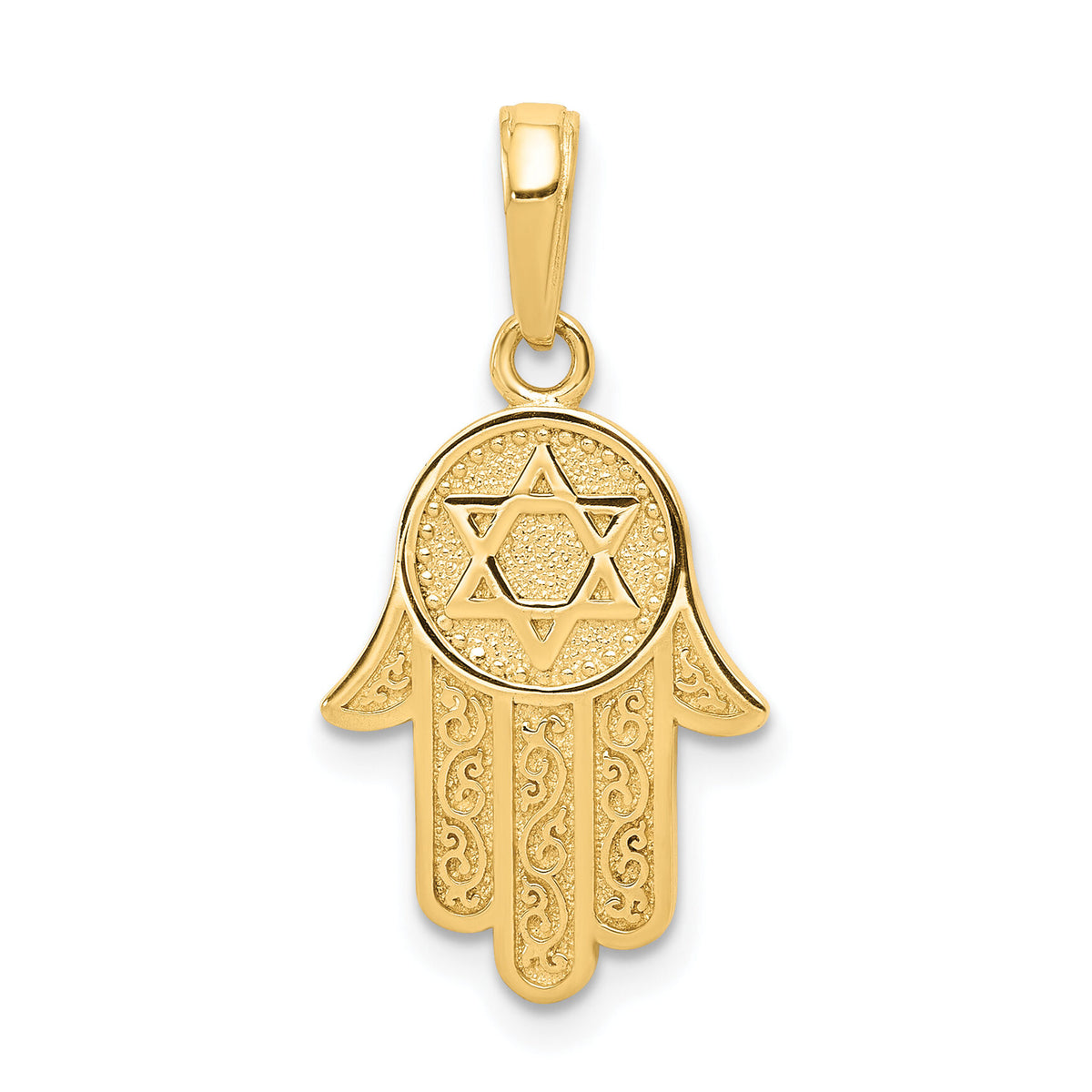 10K Hamsa W/Star Of David Pendant-10C3993