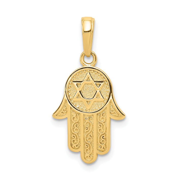 10K Hamsa W/Star Of David Pendant-10C3993