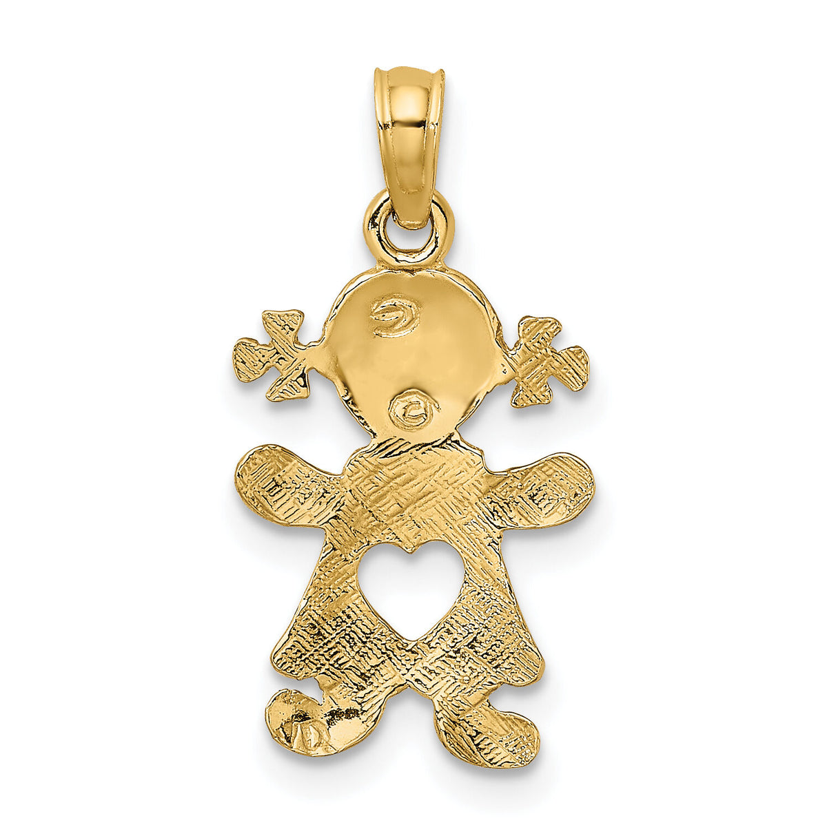 10k Playful Girl w/Cut Out Heart Charm-10C4016