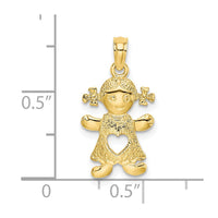 10k Playful Girl w/Cut Out Heart Charm-10C4016
