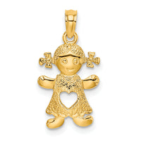 10k Playful Girl w/Cut Out Heart Charm-10C4016