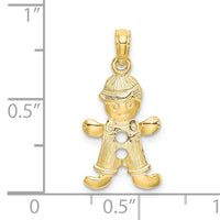 10k Playful Boy w/Cut Out Buttons Charm-10C4017