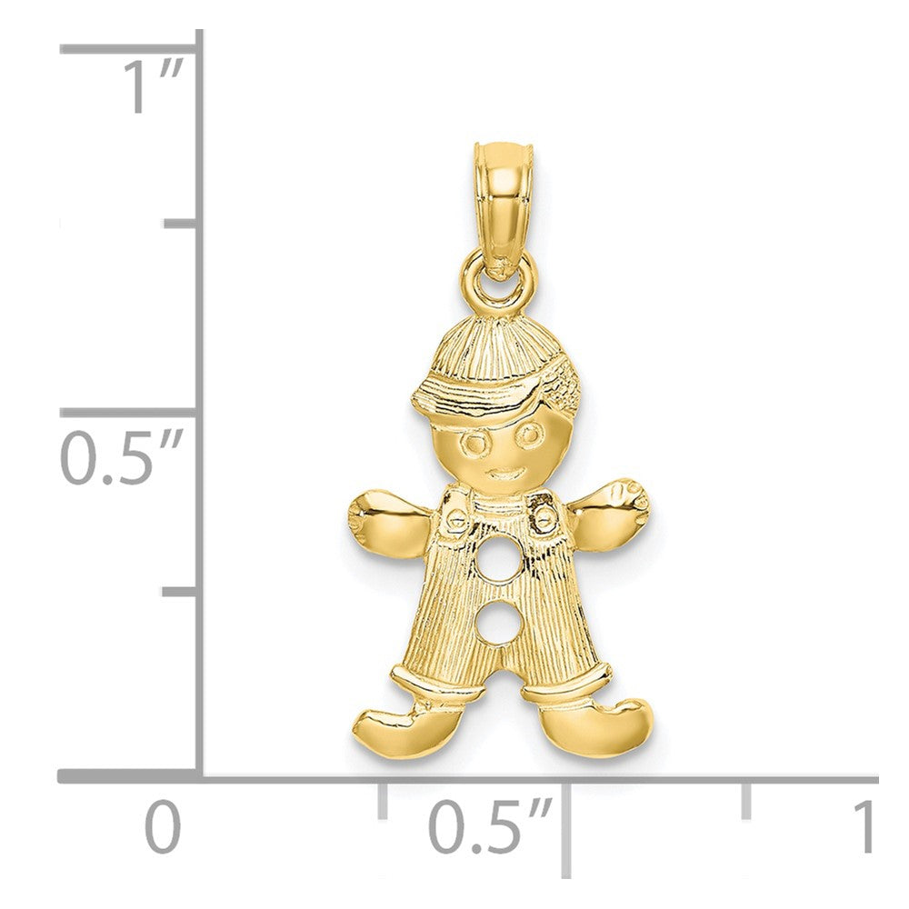 10k Playful Boy w/Cut Out Buttons Charm-10C4017