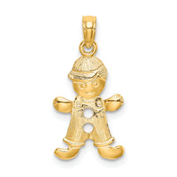 10k Playful Boy w/Cut Out Buttons Charm-10C4017