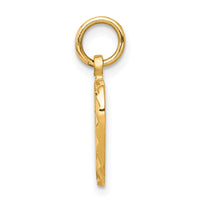 10k Solid Diamond-cut Double Heart Charm-10C402