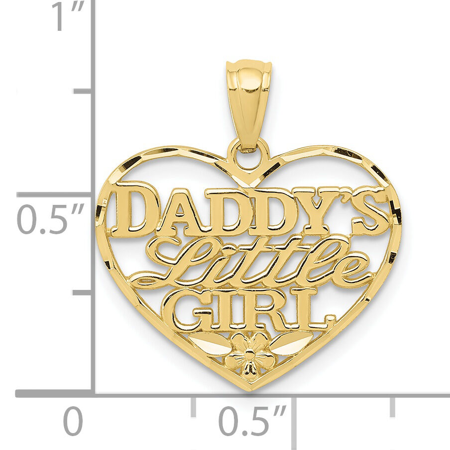 10k D/C Daddys Little Girl Heart Pendant-10C4027