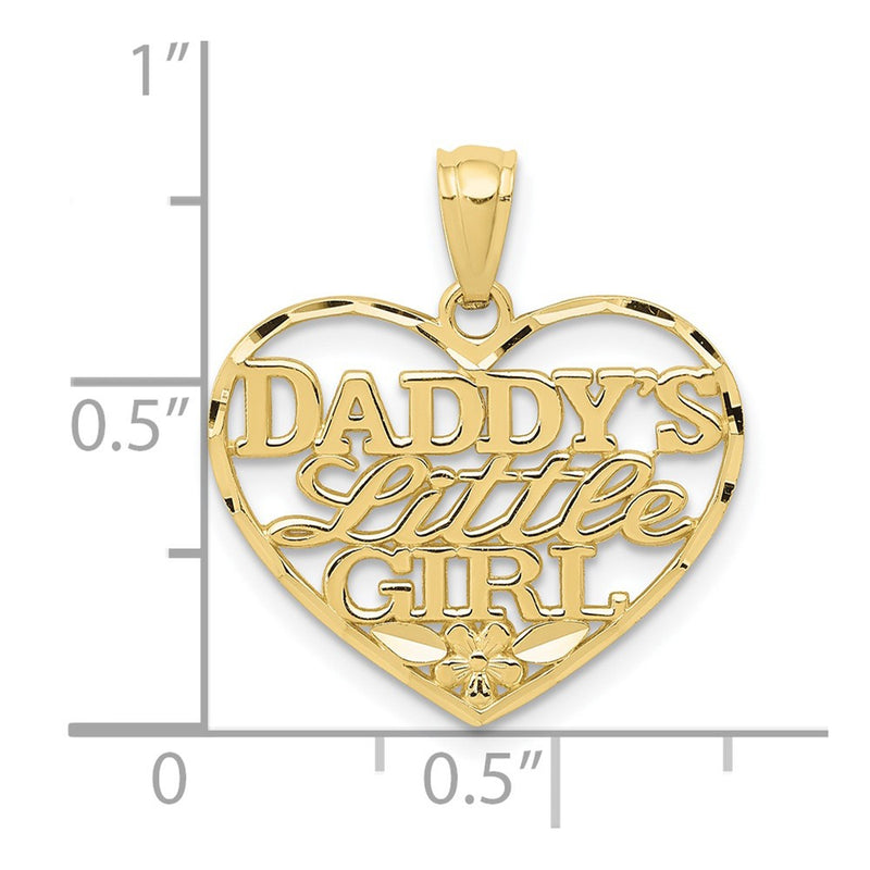 10k D/C Daddys Little Girl Heart Pendant-10C4027